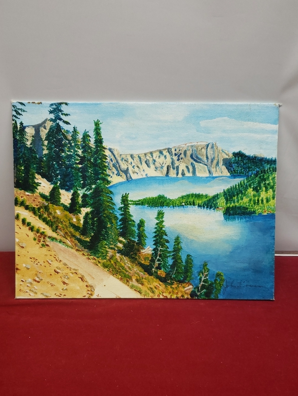 John L. Hausner View In A National Park Acrylic Painting Local Artist 2004 USA